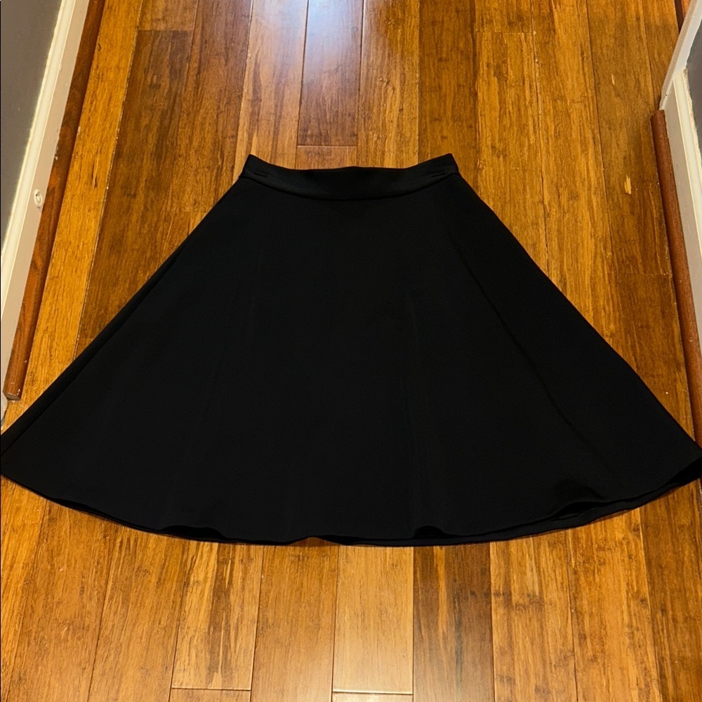 Banana Republic Black Satin Full Skirt Minimalist Fashion